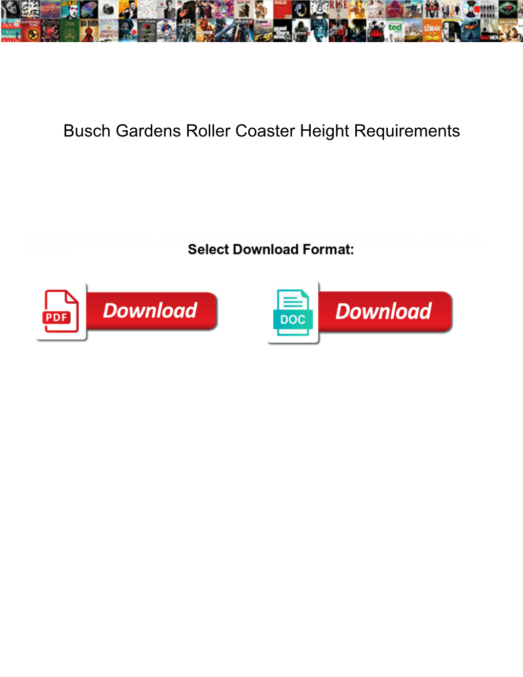 Busch Gardens Roller Coaster Height Requirements