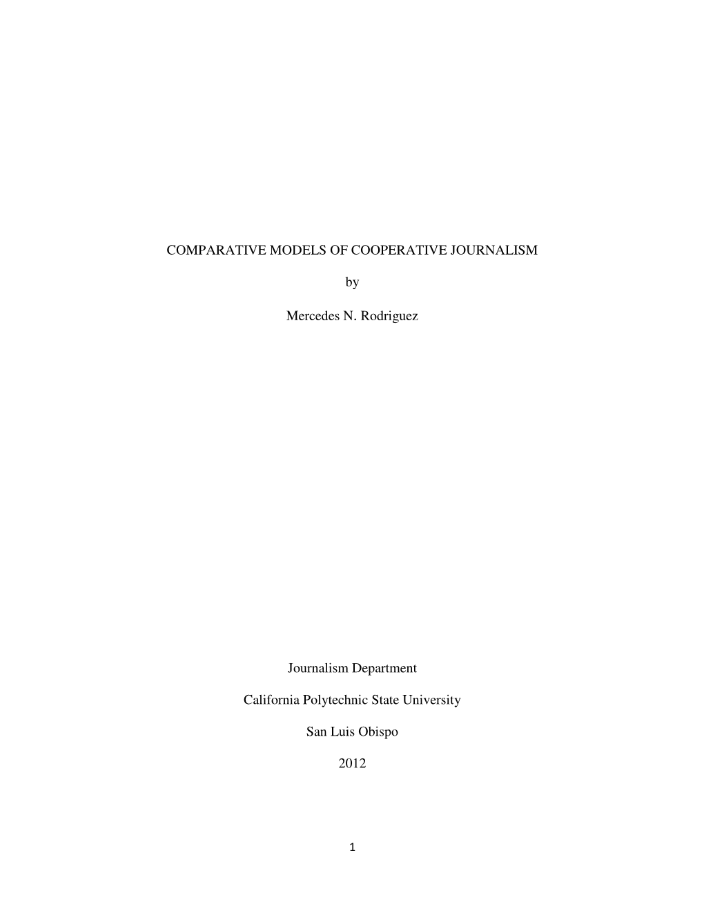 Comparative Models of Cooperative Journalism