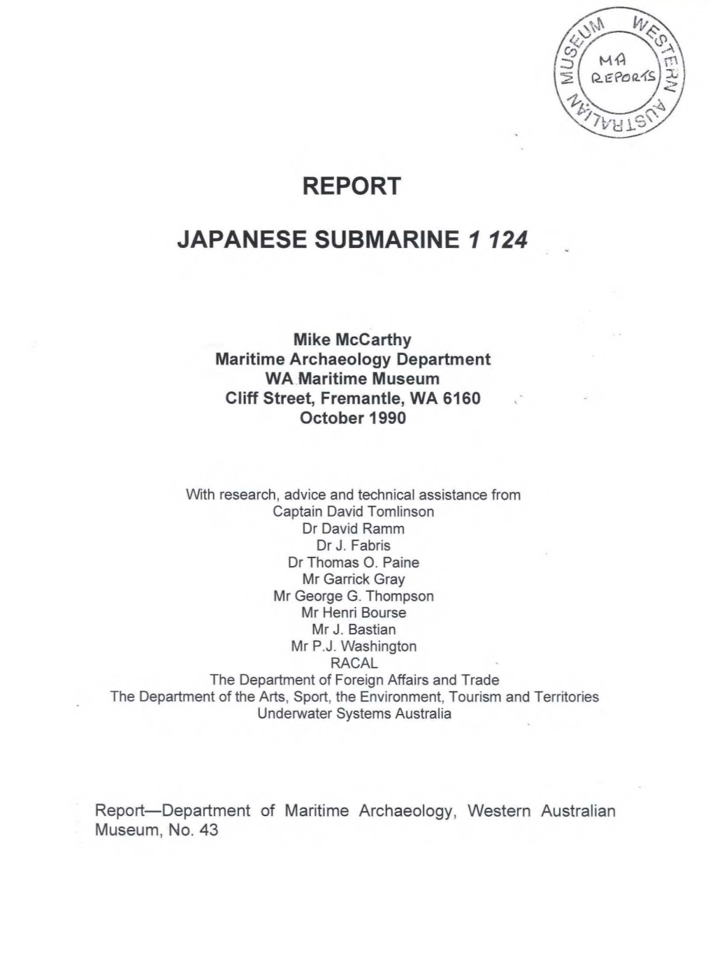 Report Japanese Submarine 1124