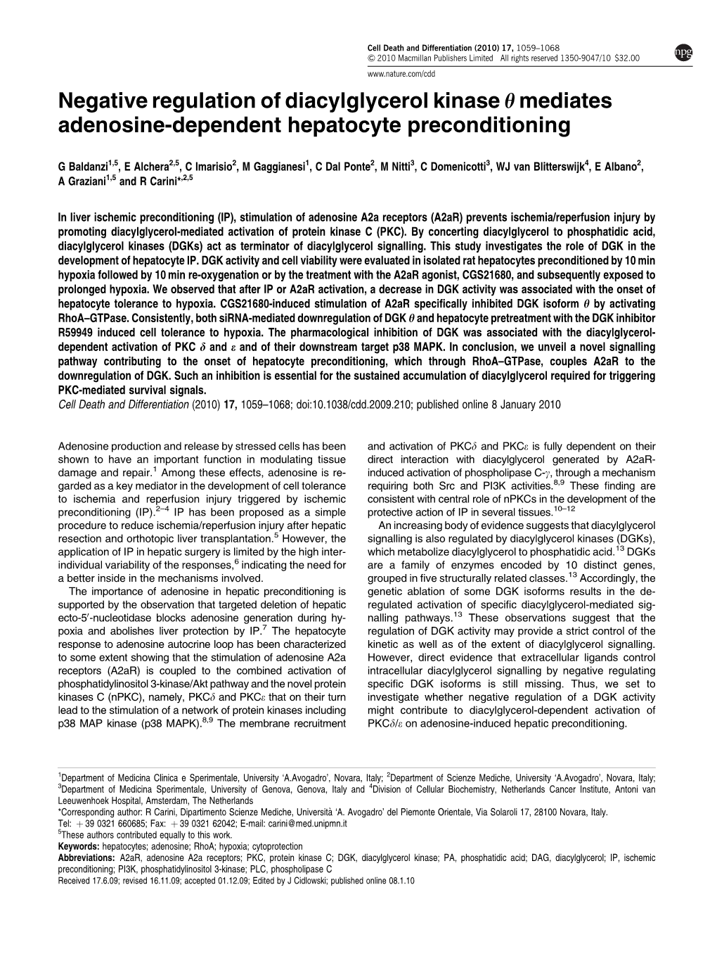 Negative Regulation of Diacylglycerol Kinase &Theta