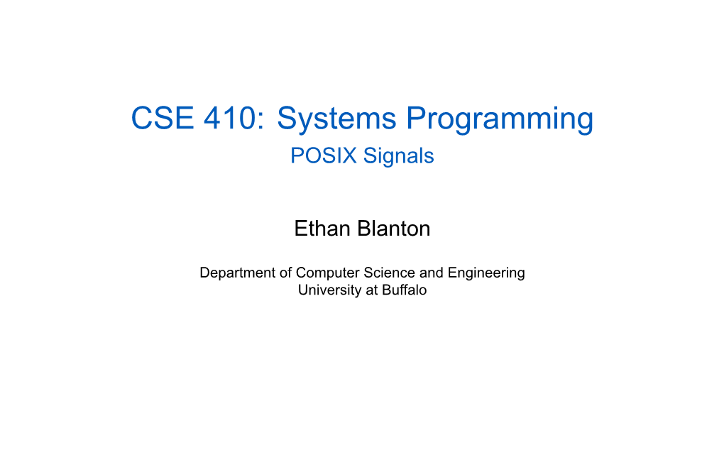 POSIX Signals