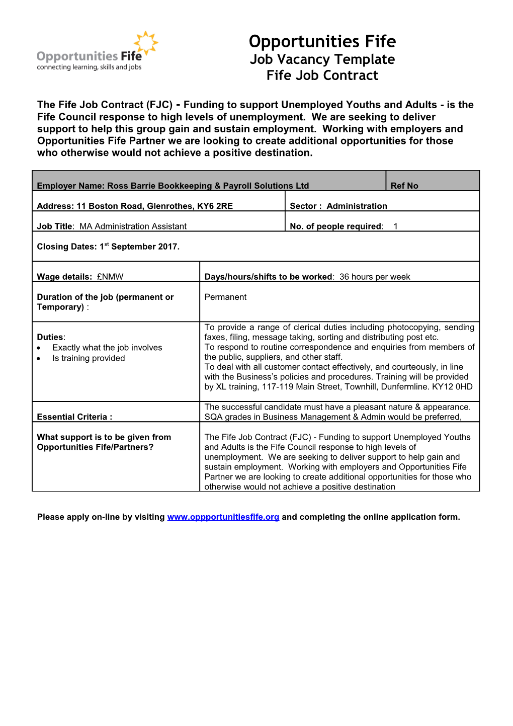 Annex 1 Future Jobs Fund Vacancy Template s2