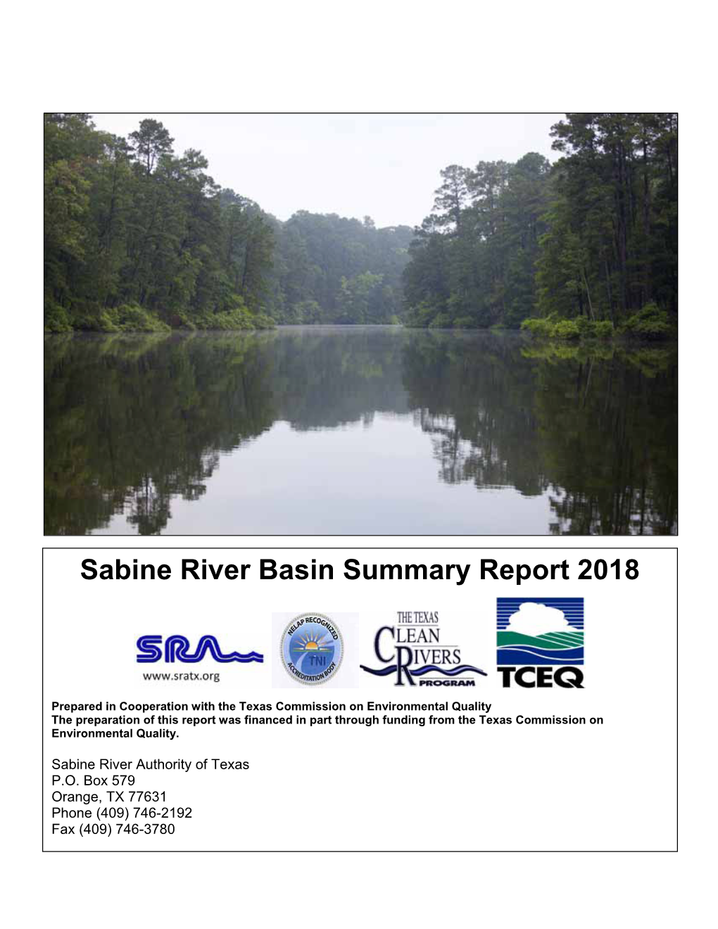 Sabine River Basin Summary Report 2018