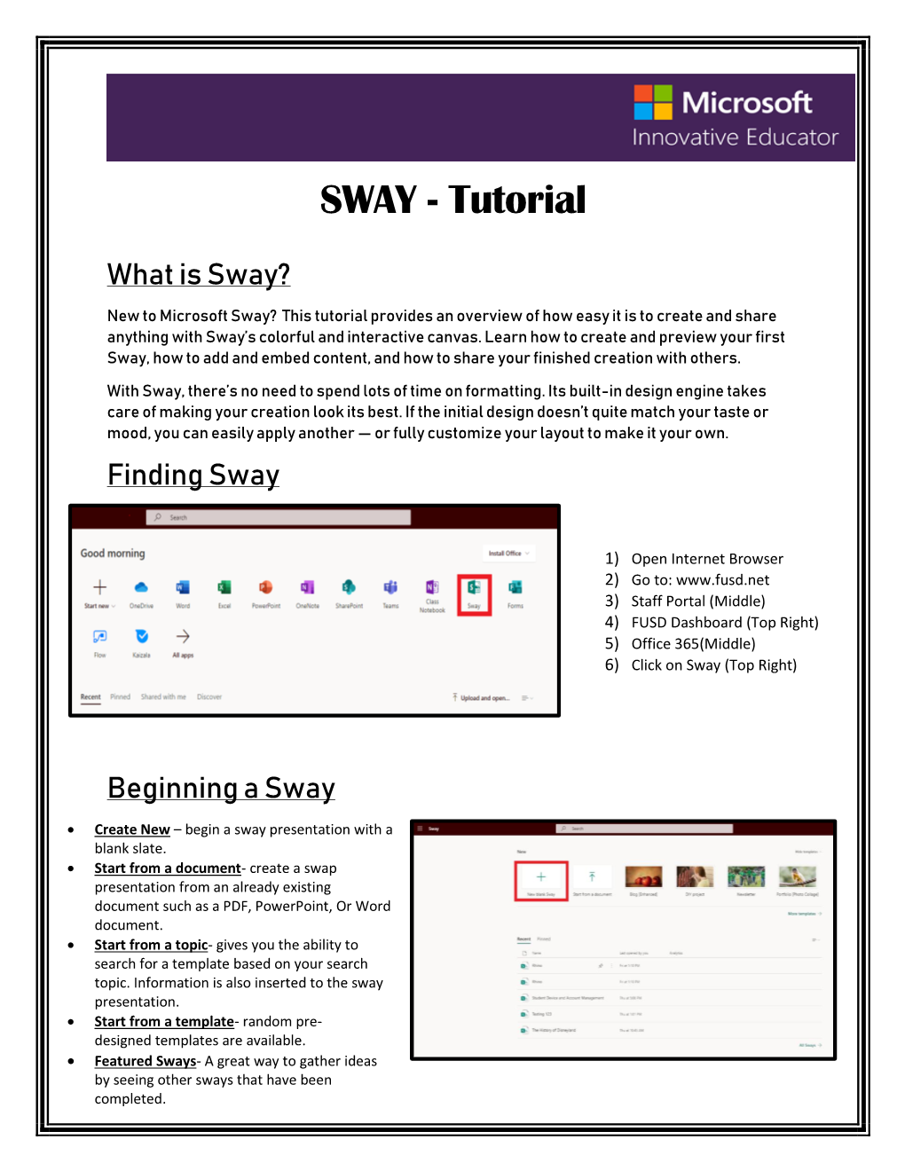 SWAY - Tutorial