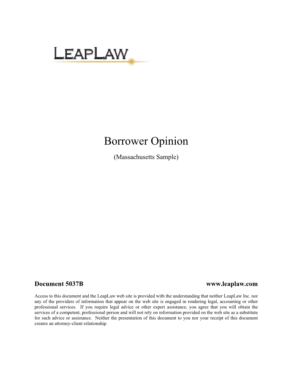 Borrower Legal Opinion