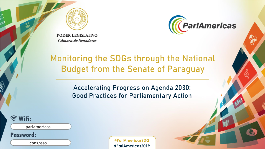 Monitoring the Sdgs Through the National Budget from the Senate of Paraguay