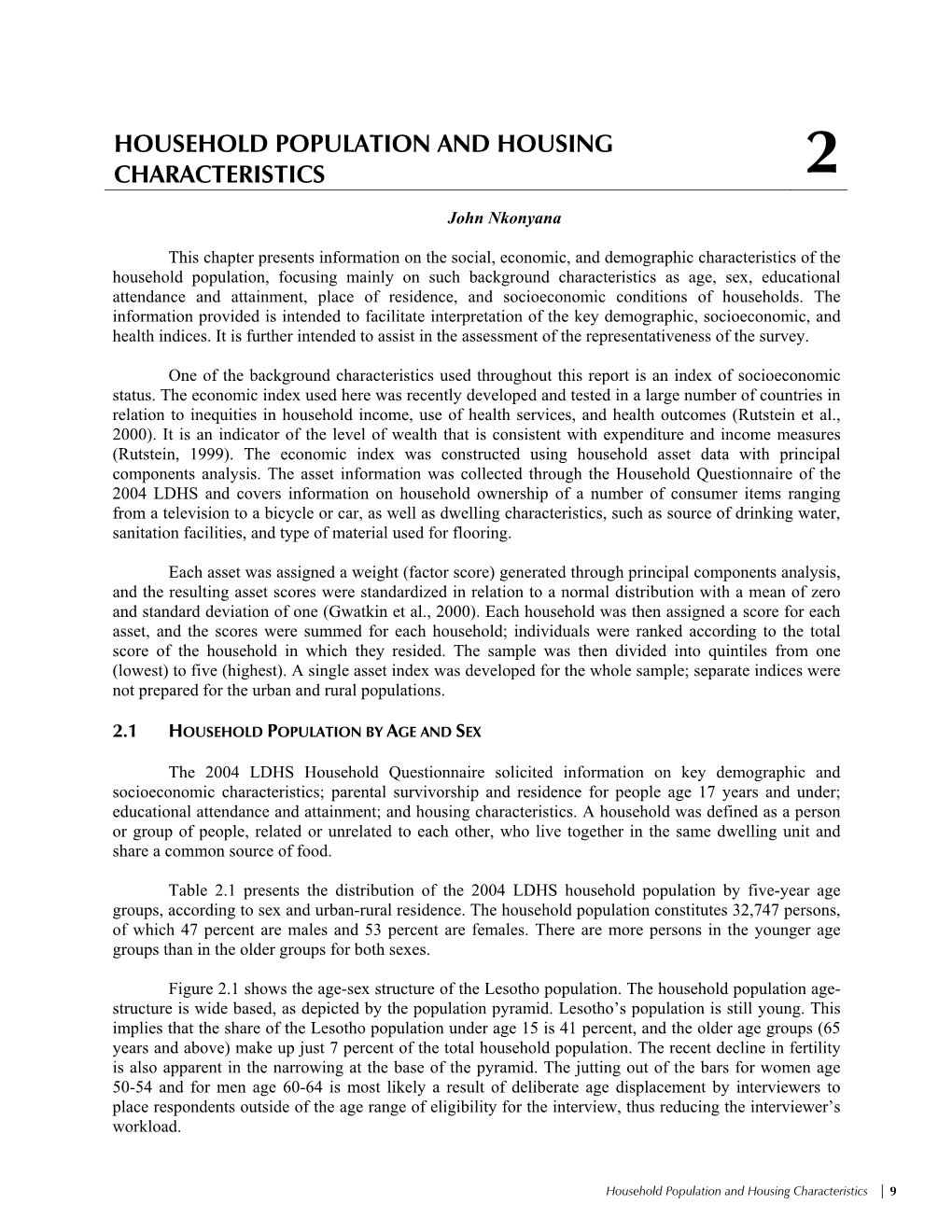 Household Population and Housing Characteristics 2