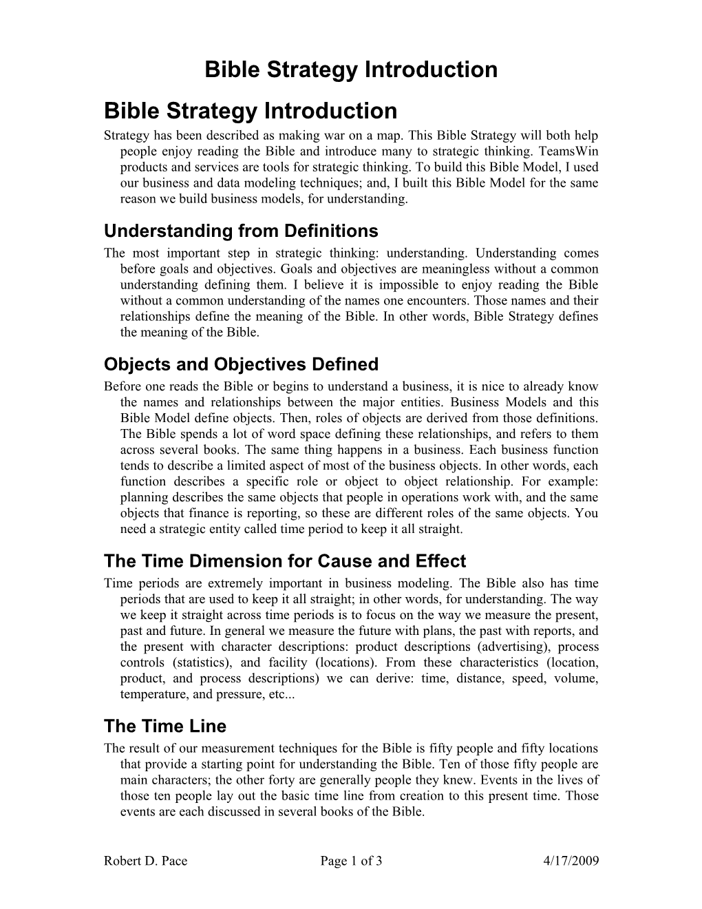 Bible Strategy Introduction