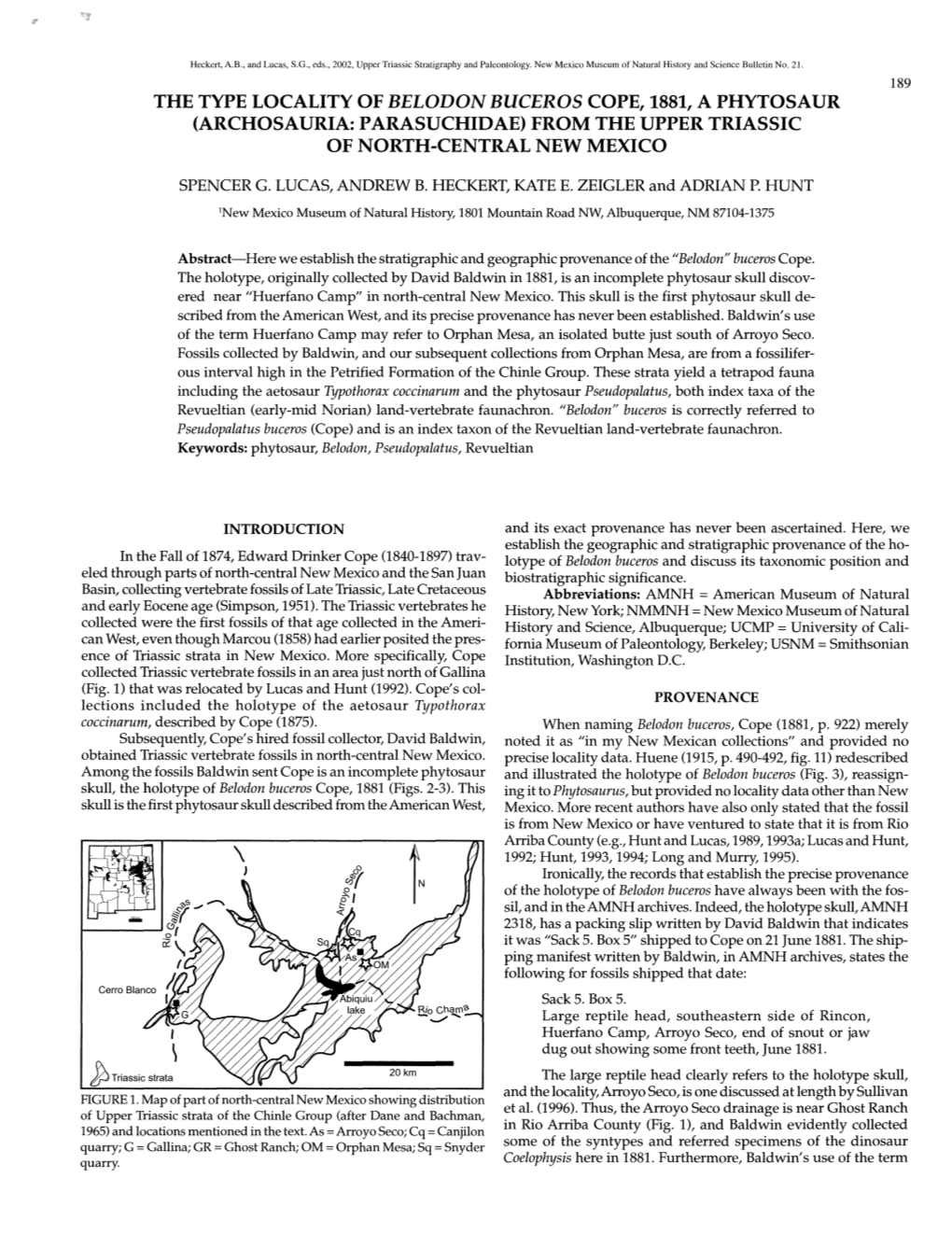 From the Upper Triassic of North-Central New Mexico