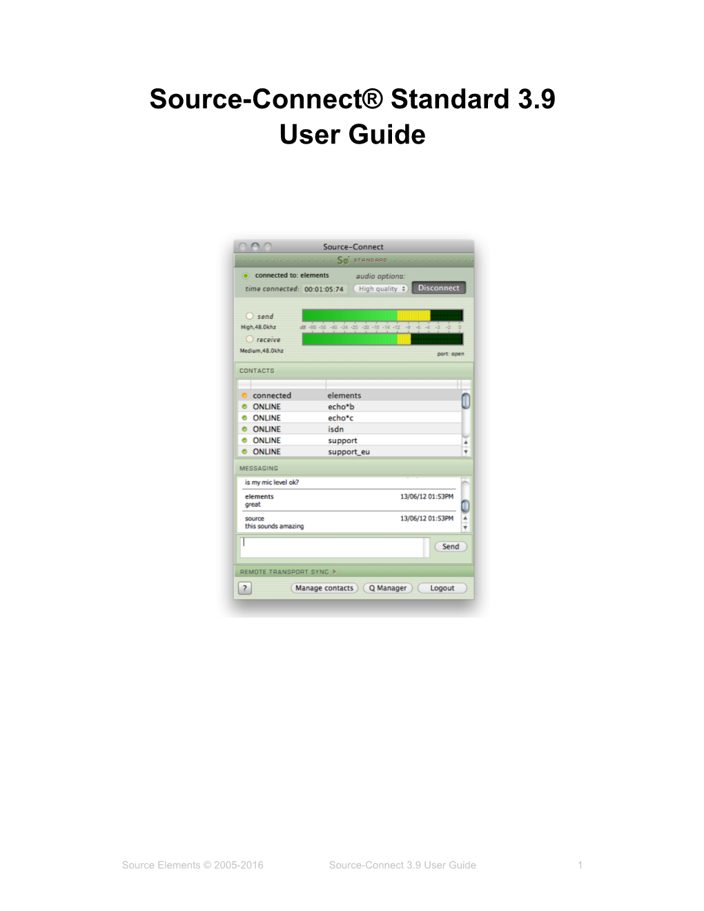 Source-Connect® Standard 3.9 User Guide