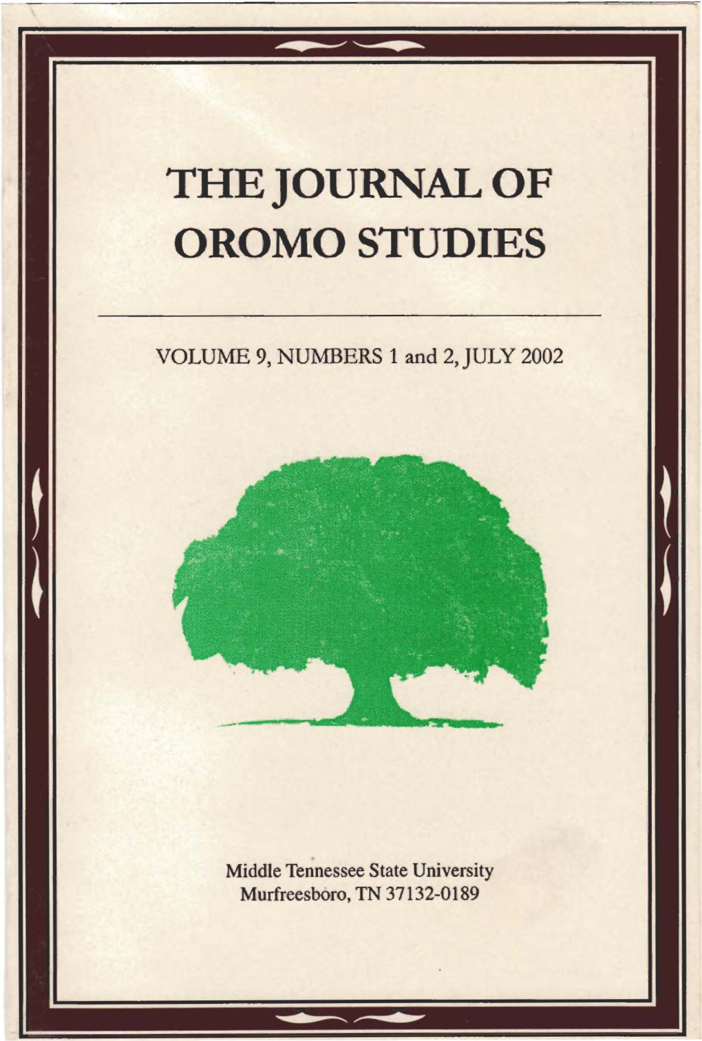 The Journal of Oromo Studies