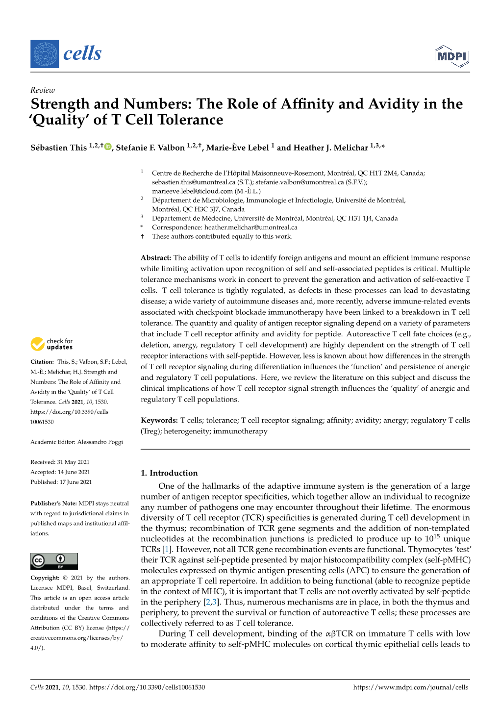 Of T Cell Tolerance