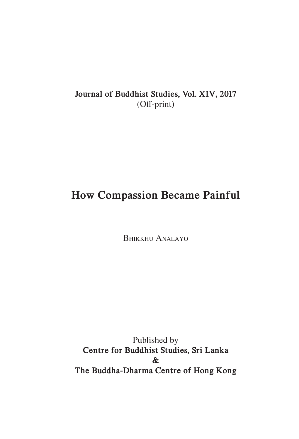 How Compassion Became Painful