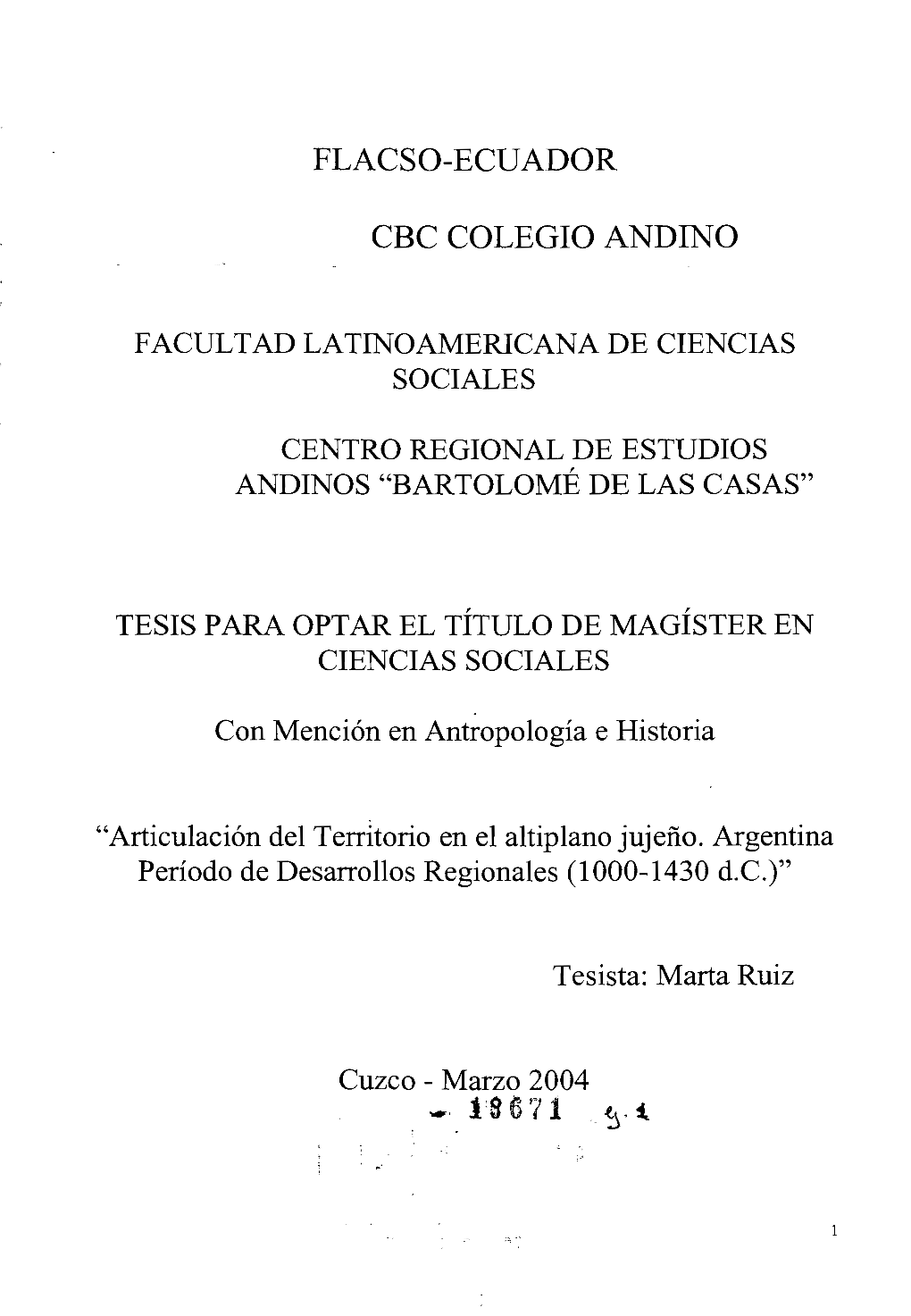 Flacso-Ecuador Cbc Colegio Andino