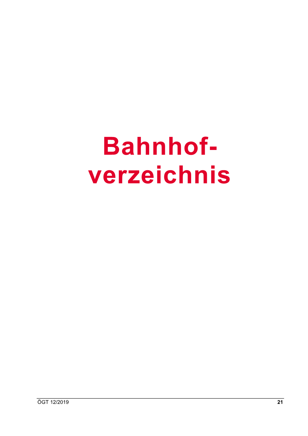 Bahnhof- Verzeichnis