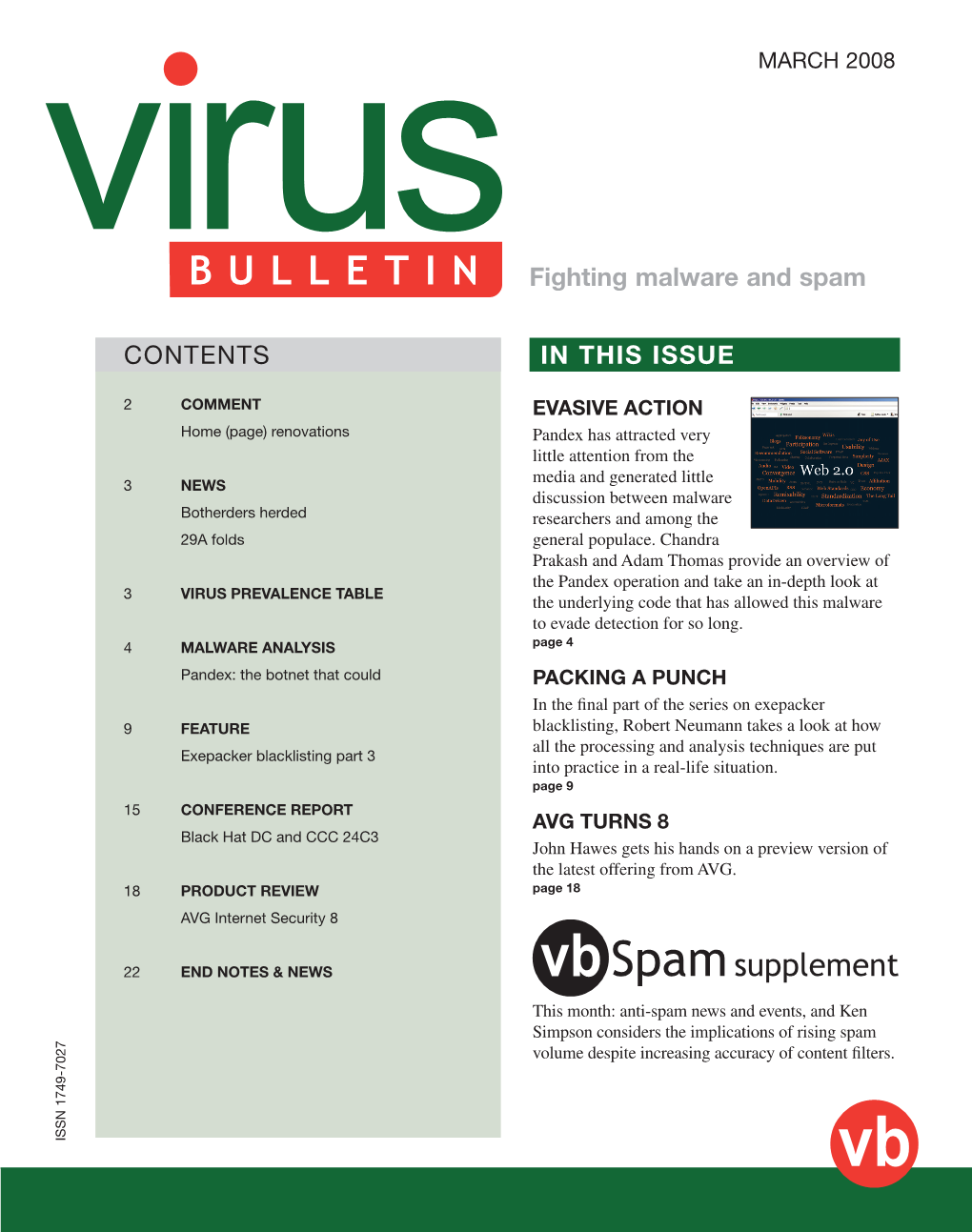 CONTENTS in THIS ISSUE Fighting Malware and Spam