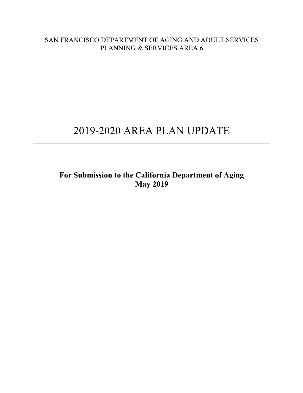 2019-2020 Area Plan Update