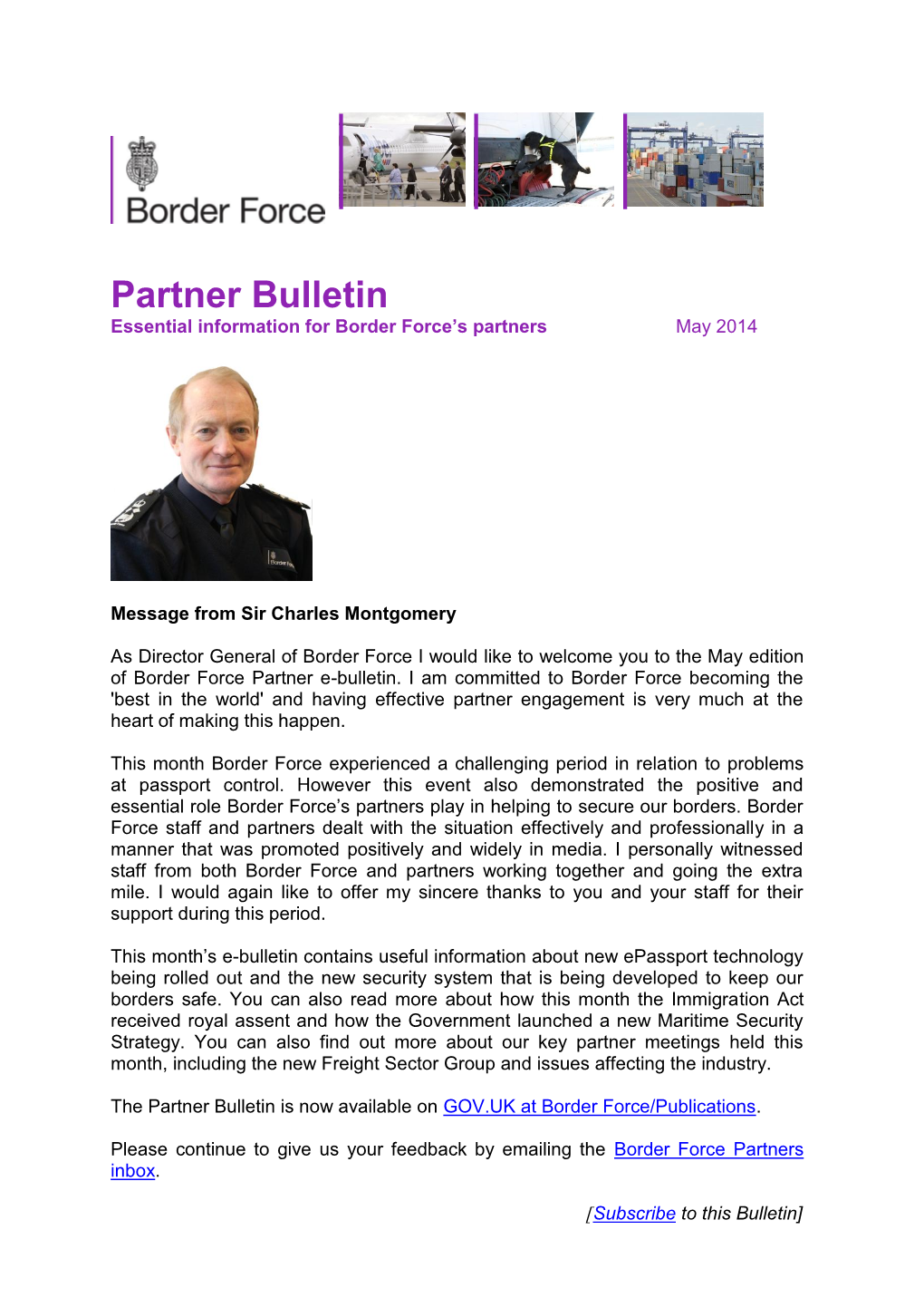 Border Force Partner Bulletin