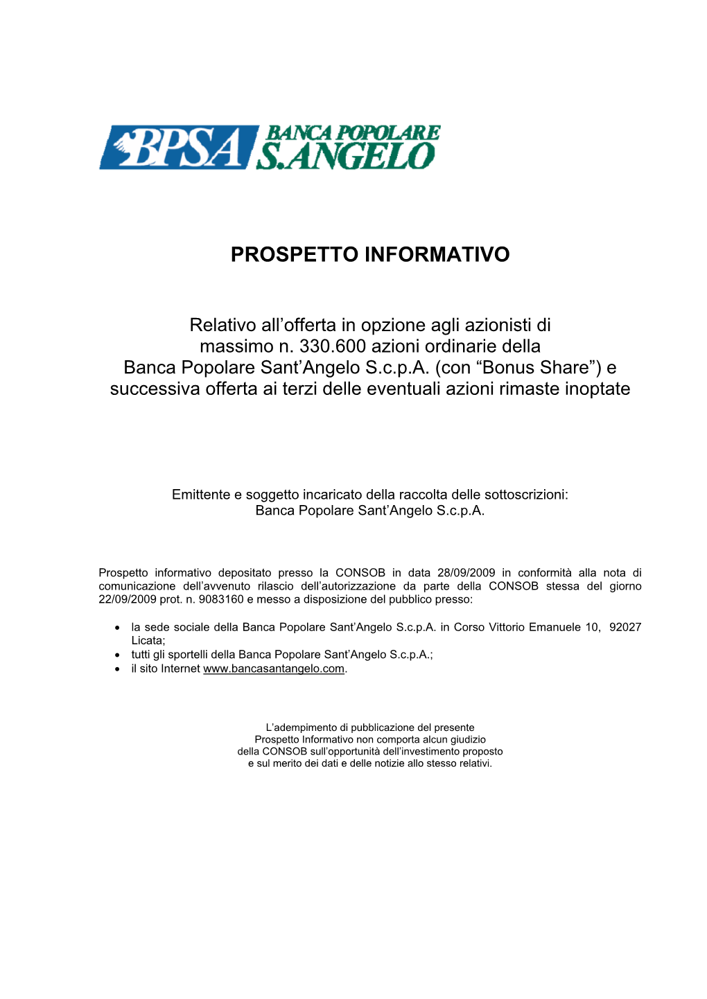 Prospetto Informativo