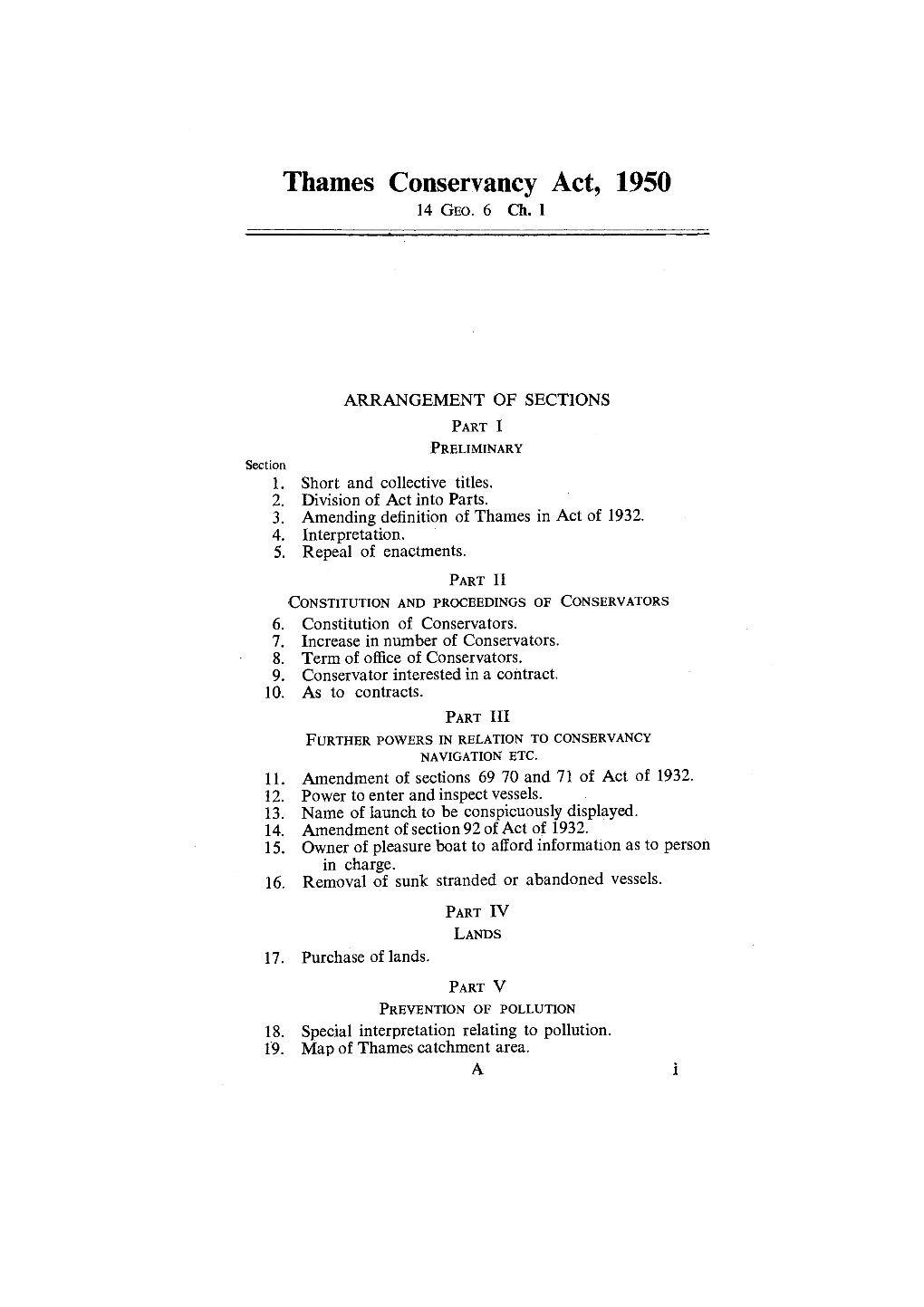 Thames Conservancy Act, 1950