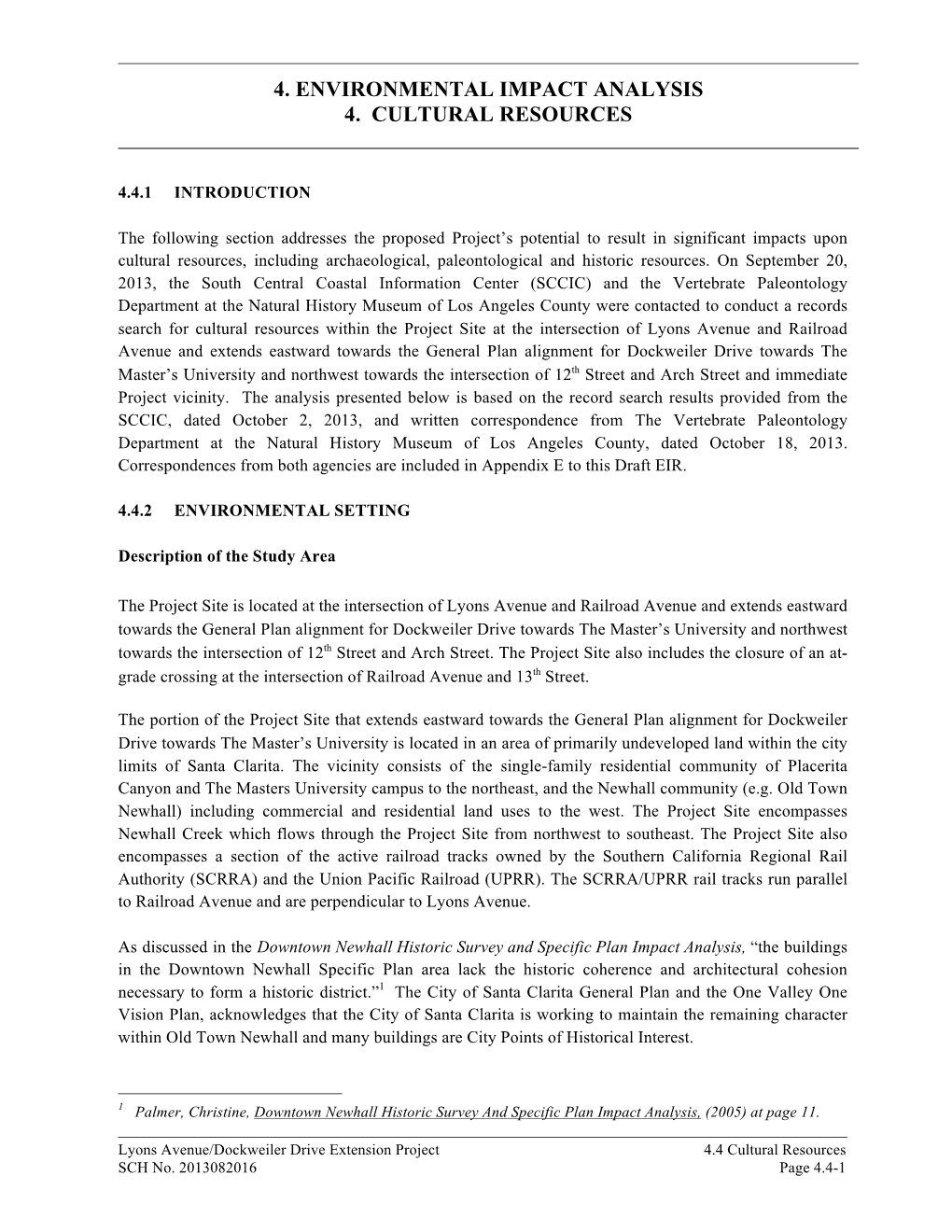 4. Environmental Impact Analysis 4. Cultural Resources