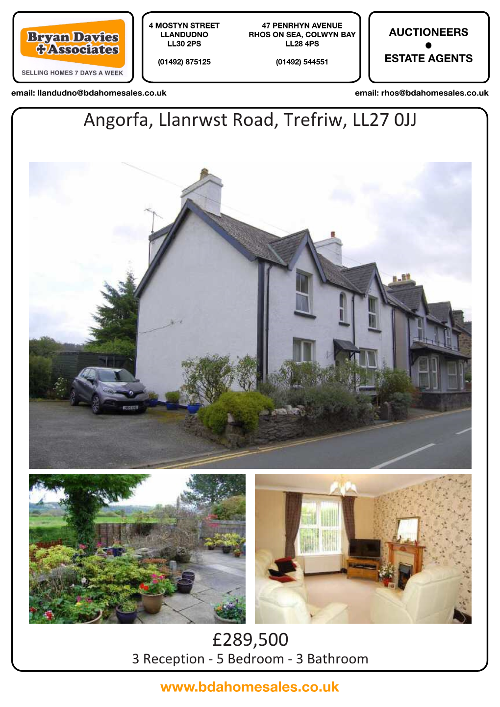 Angorfa, Llanrwst Road, Trefriw, LL27 0JJ £289,500