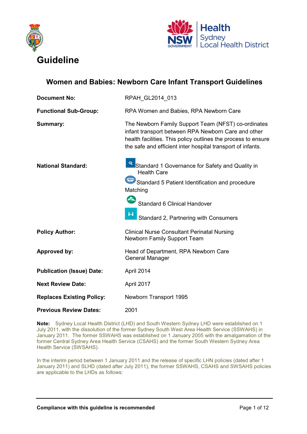 Transport Guidelines