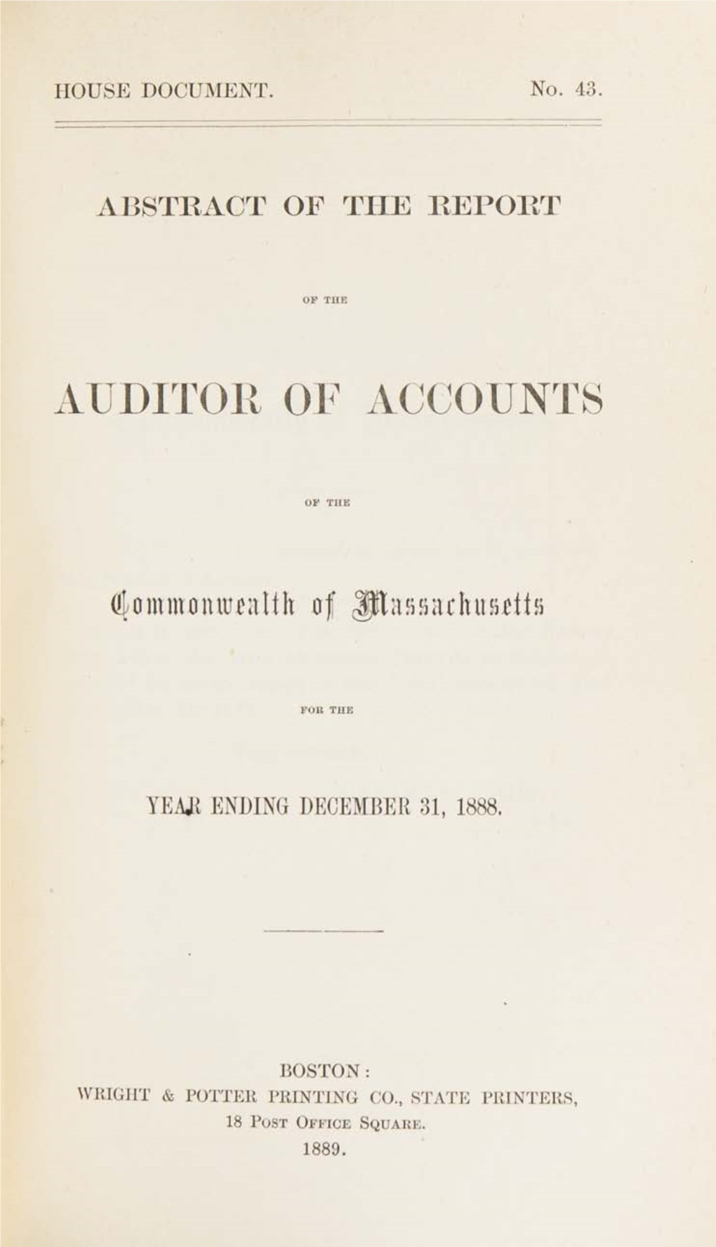 Auditor of Accounts