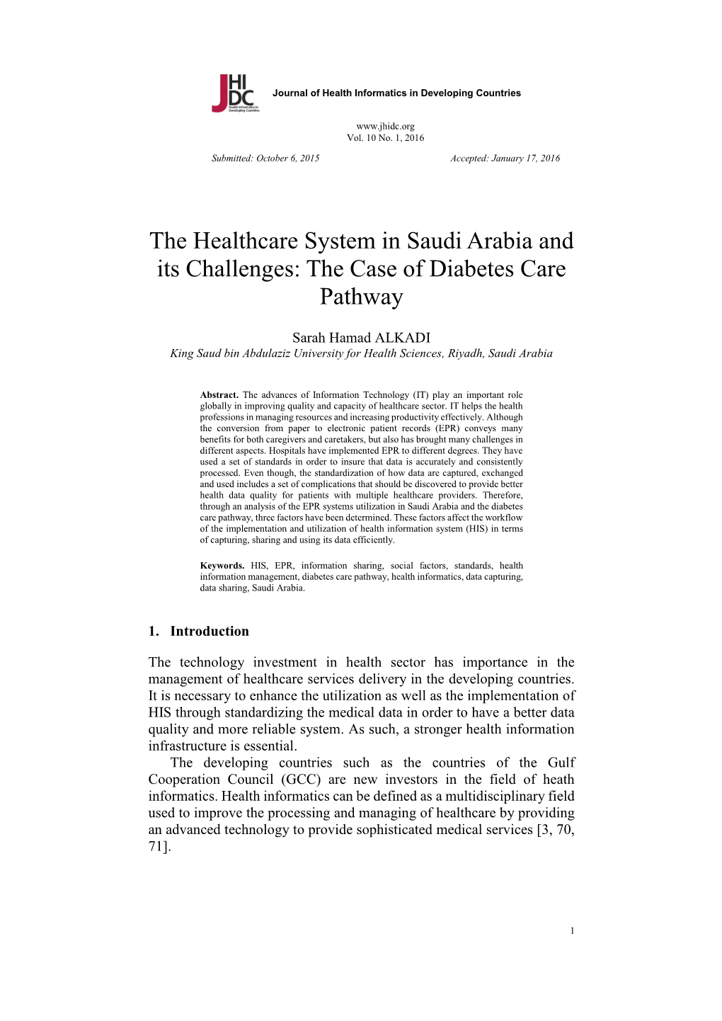 The Healthcare System in Saudi Arabia and Its Challenges: the Case of Diabetes Care Pathway