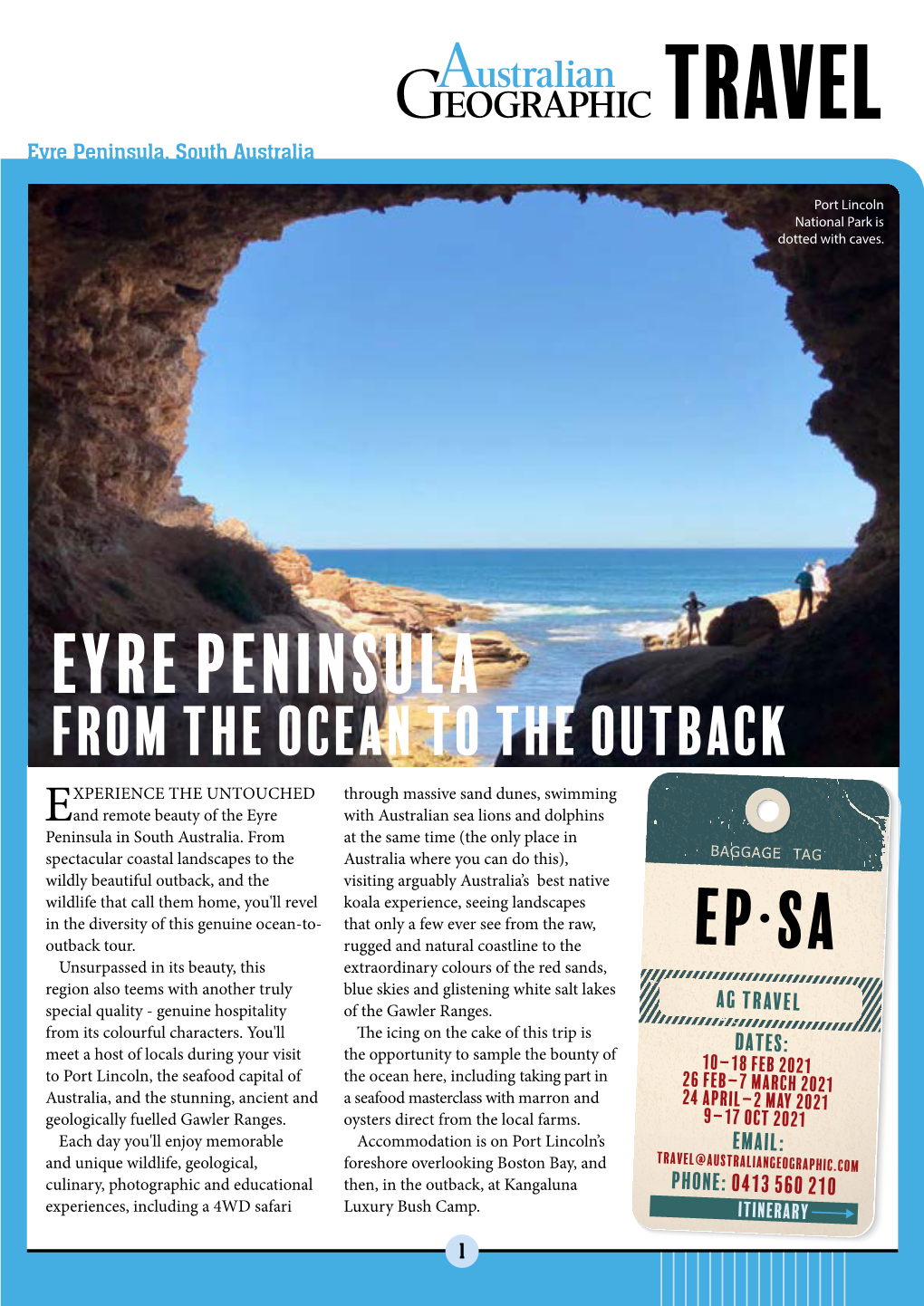 TRAVEL Eyre Peninsula, South Australia