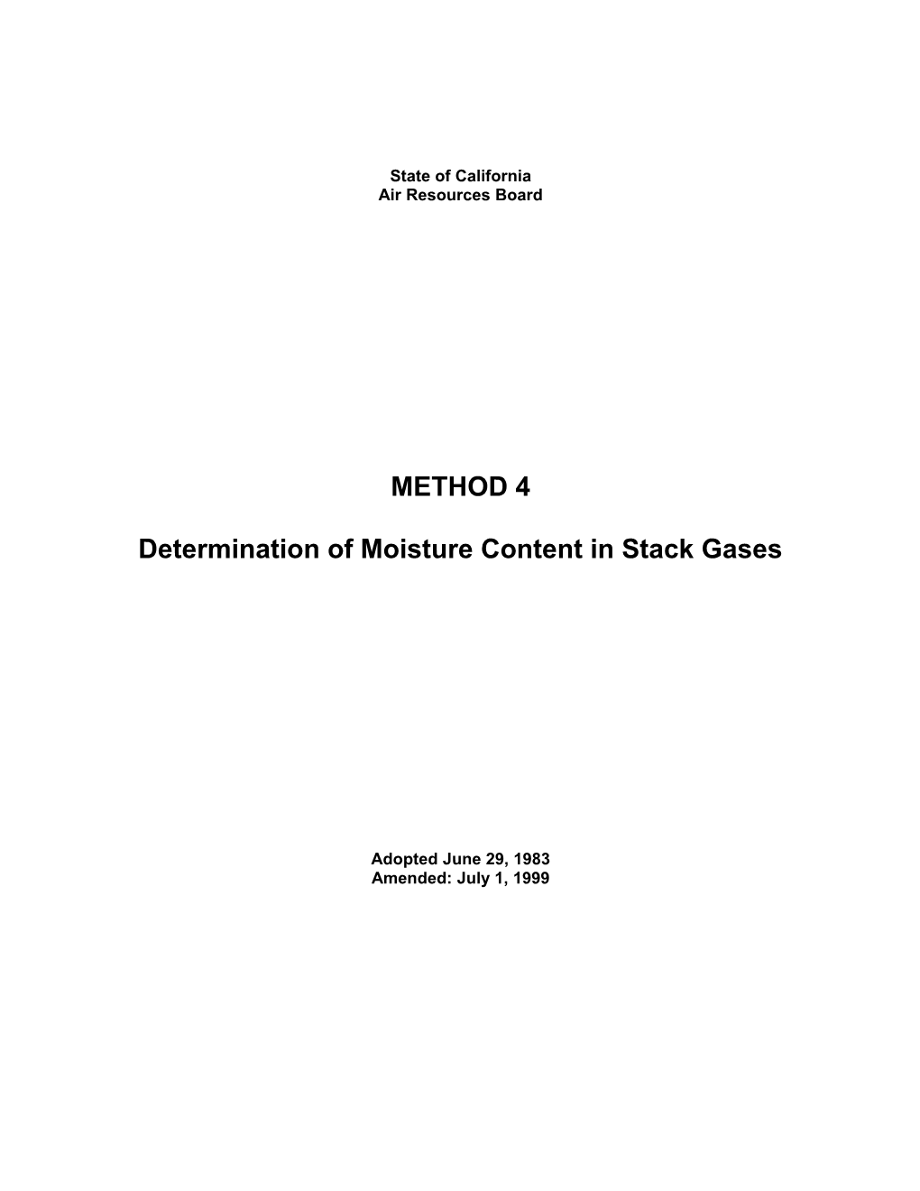 Determination of Moisture Content in Stack Gases