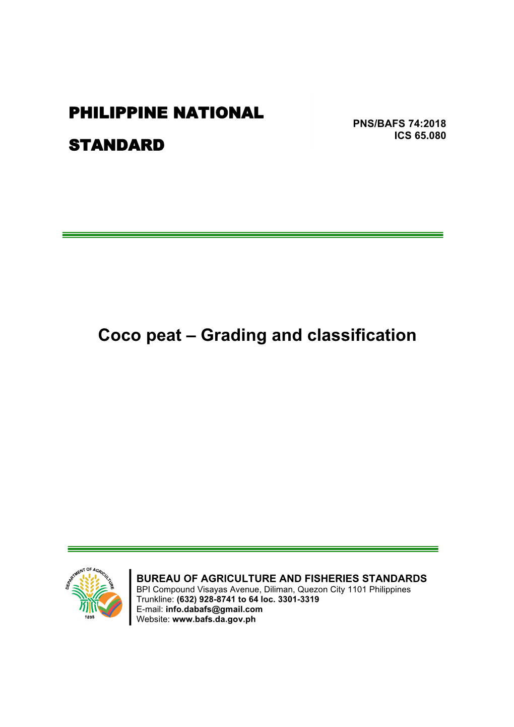 Coco Peat – Grading and Classification