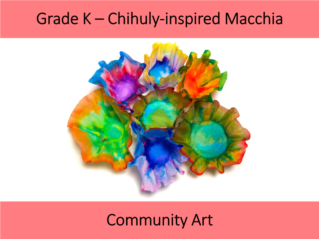 Community Art Grade K – Chihuly-Inspired Macchia