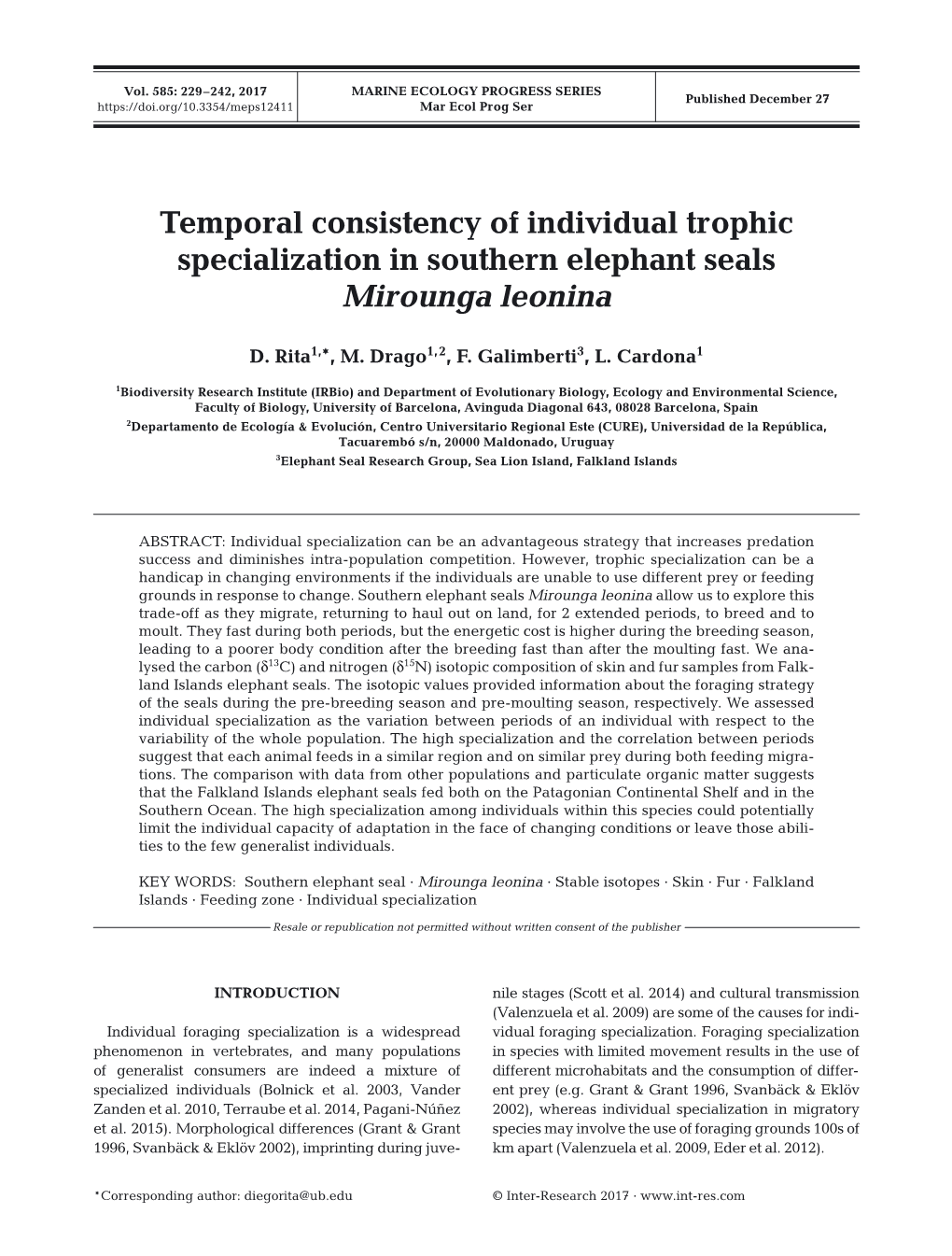 Marine Ecology Progress Series 585:229