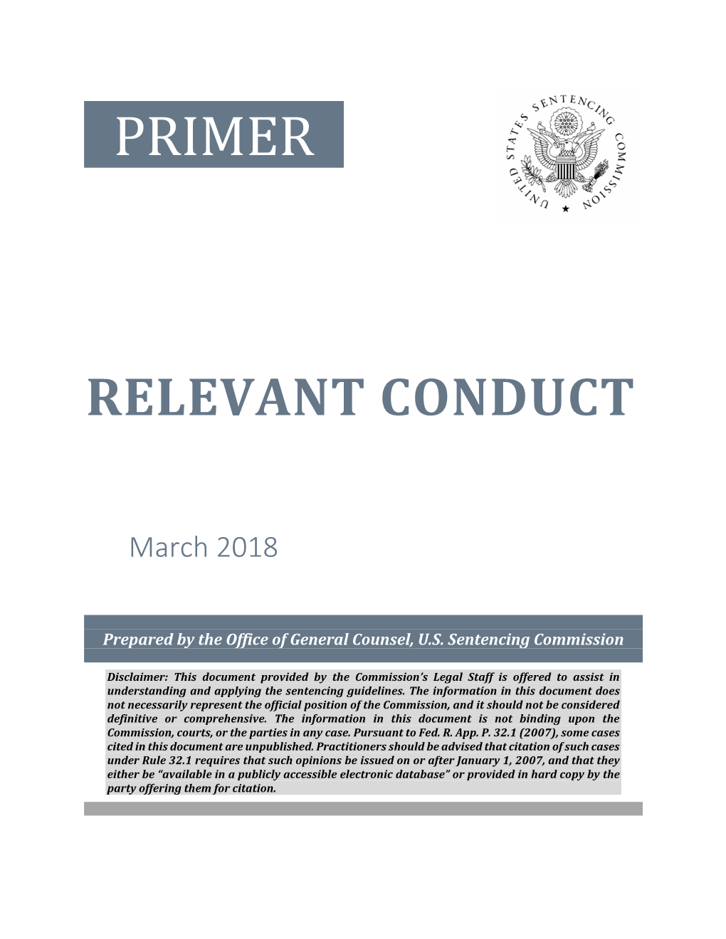 Primer on Relevant Conduct