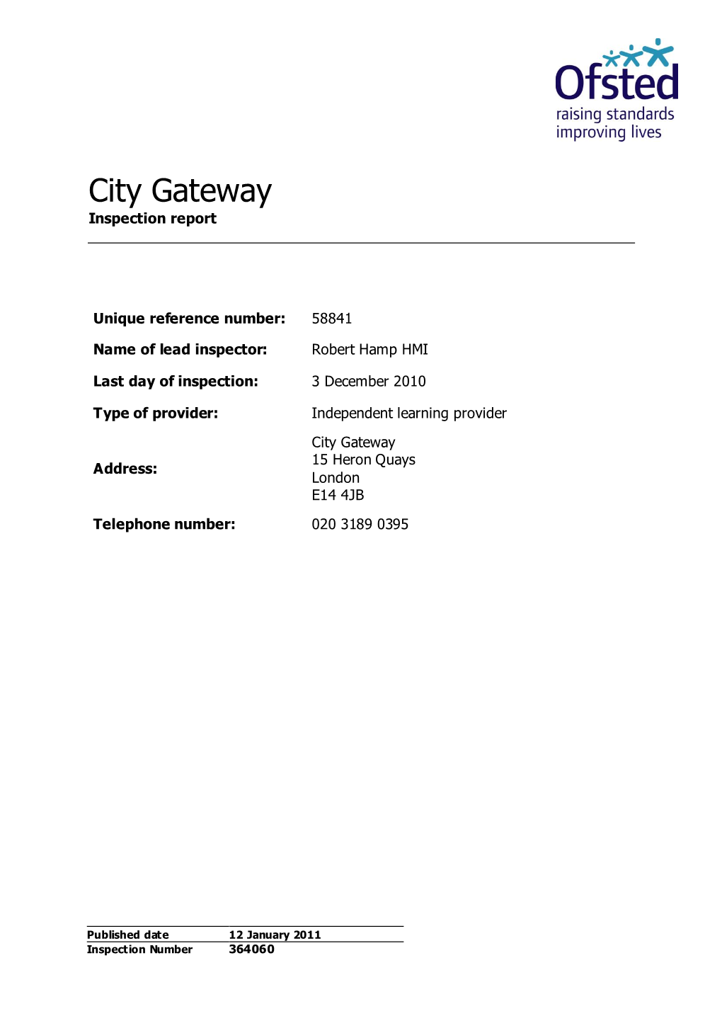 City Gateway Inspection Report