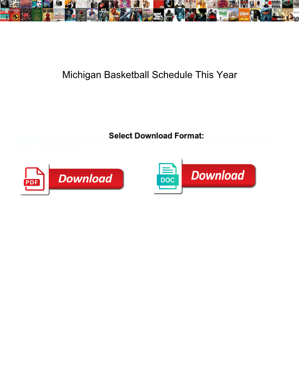 Michigan Basketball Schedule This Year