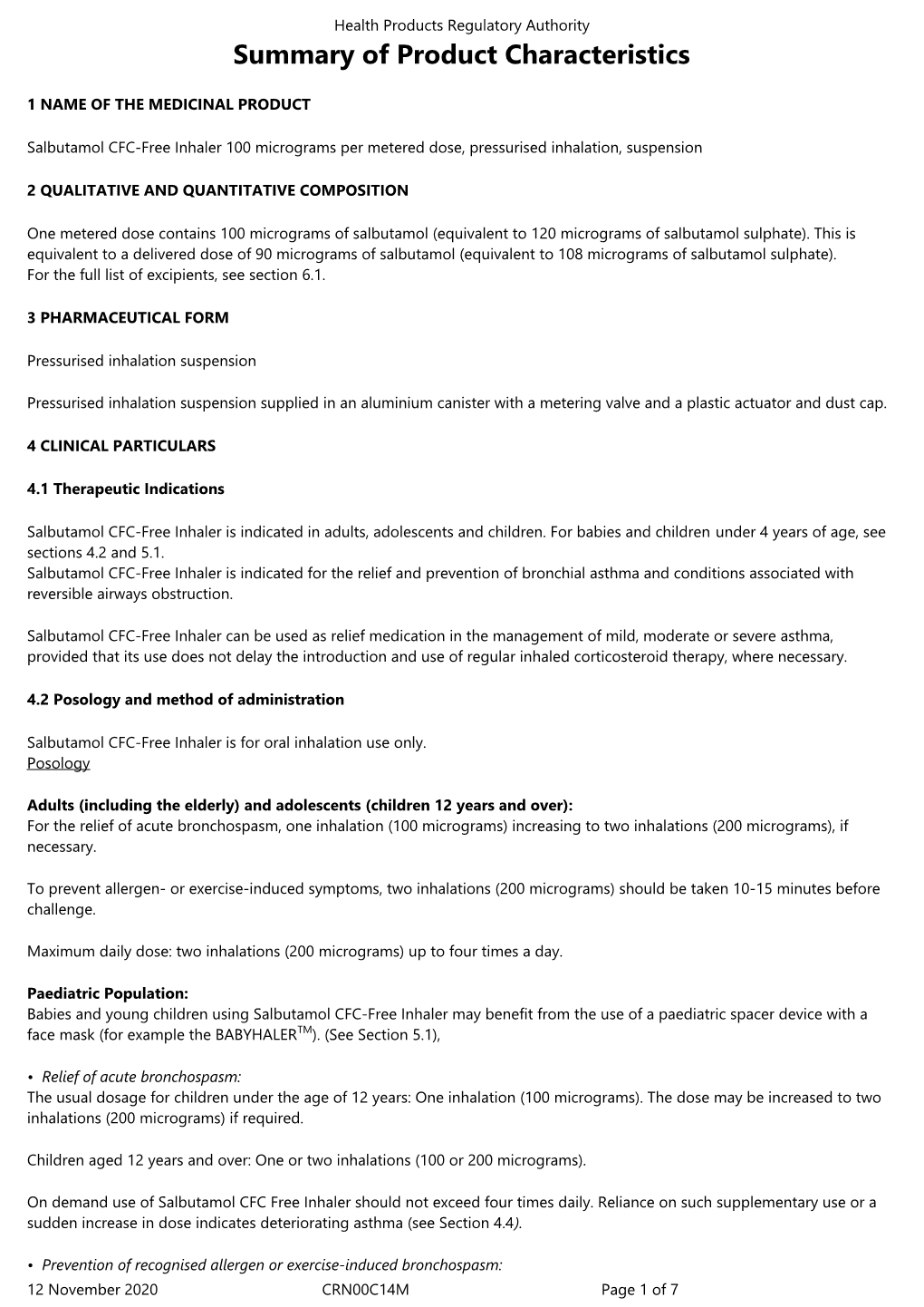 Summary of Product Characteristics