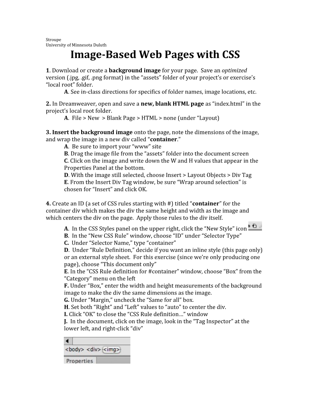 Image-Based Web Pages with CSS