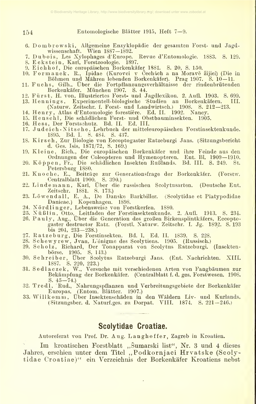 Entomologische Blätter 1915, Heft 7—9