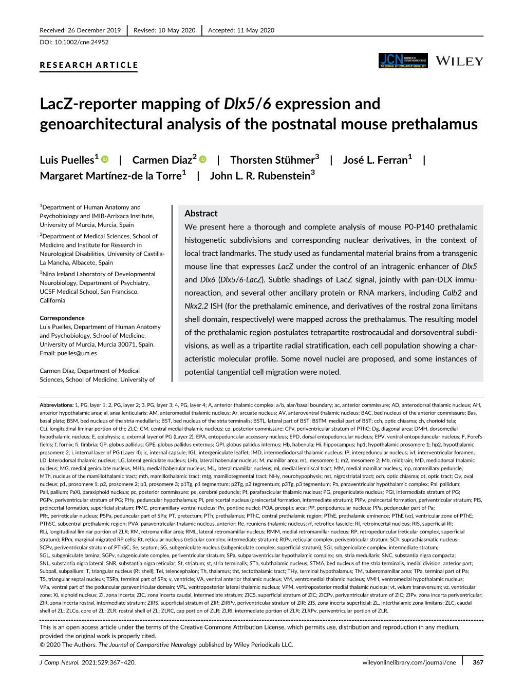 ¬LACZ-REPORTER MAPPING of Dlx5/6 EXPRESSION AND