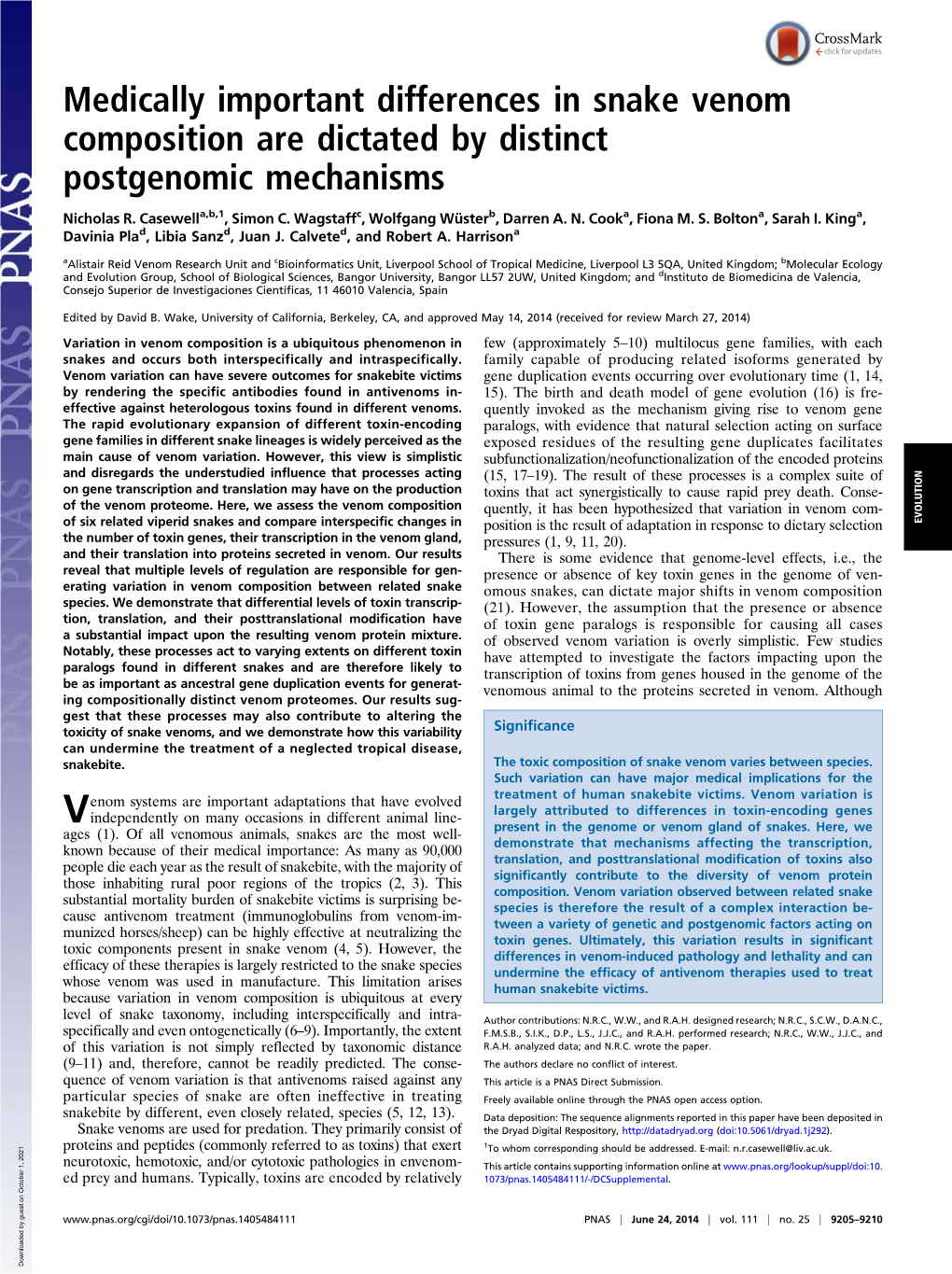 Medically Important Differences in Snake Venom Composition Are Dictated by Distinct Postgenomic Mechanisms