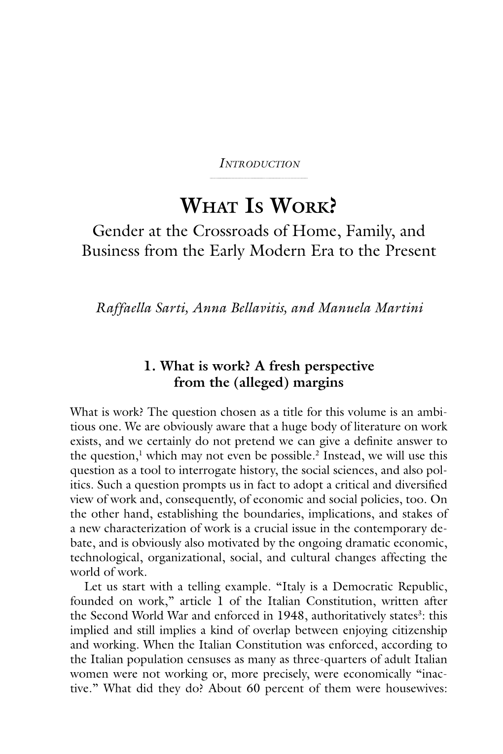 Gender at the Crossroads of Home, Family, and Business from the Early Modern Era to the Present