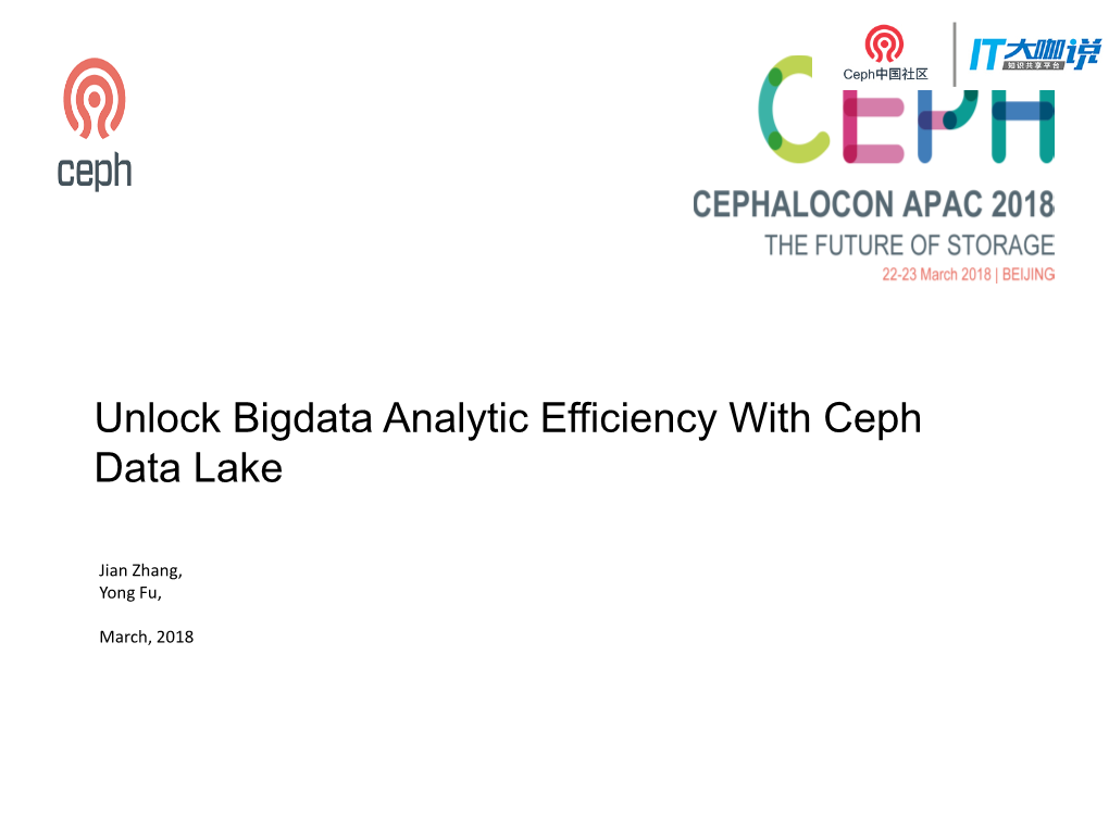 Unlock Bigdata Analytic Efficiency with Ceph Data Lake