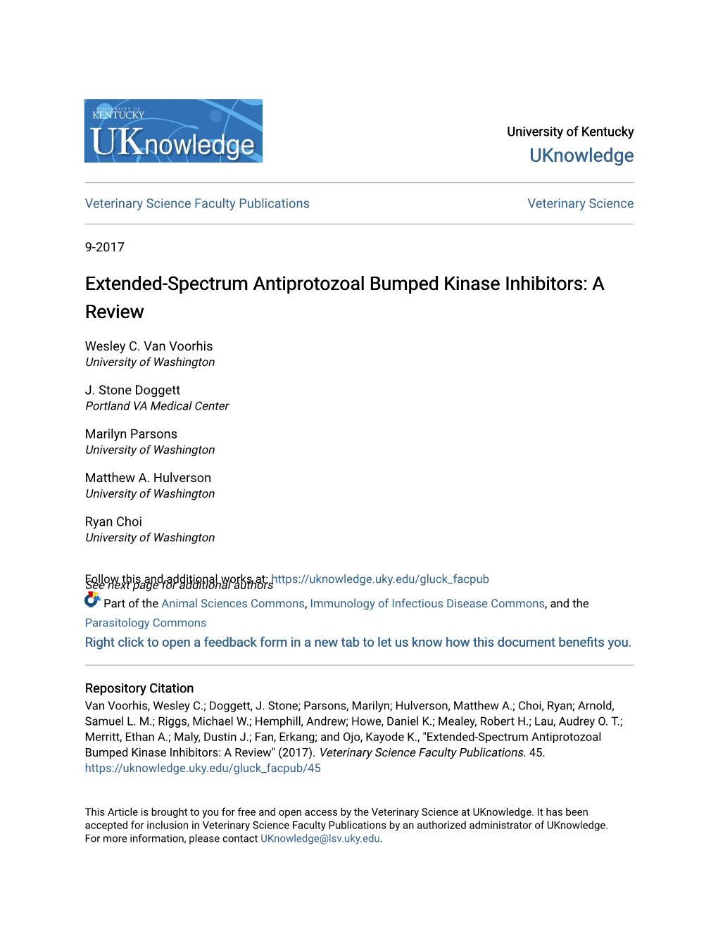 Extended-Spectrum Antiprotozoal Bumped Kinase Inhibitors: a Review