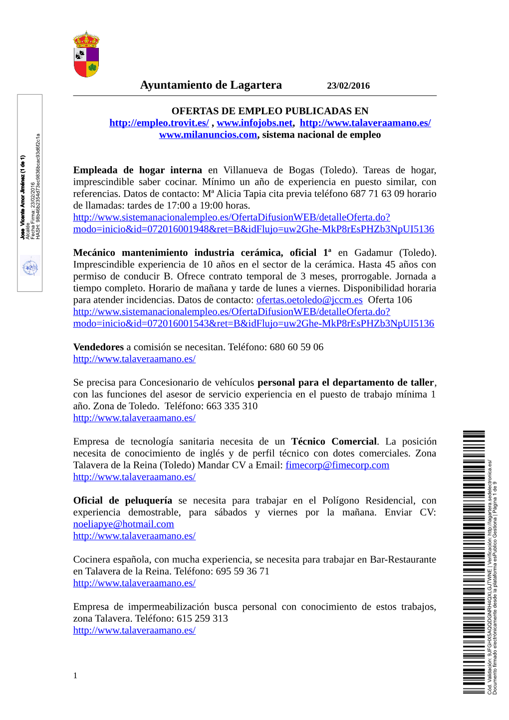 Convocatoria Y Pruebas De Selección De Personal Laboral Fijo a Tiempo