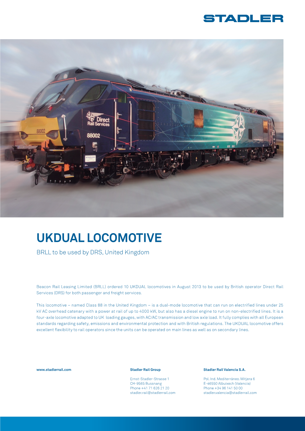 UKDUAL LOCOMOTIVE BRLL to Be Used by DRS, United Kingdom