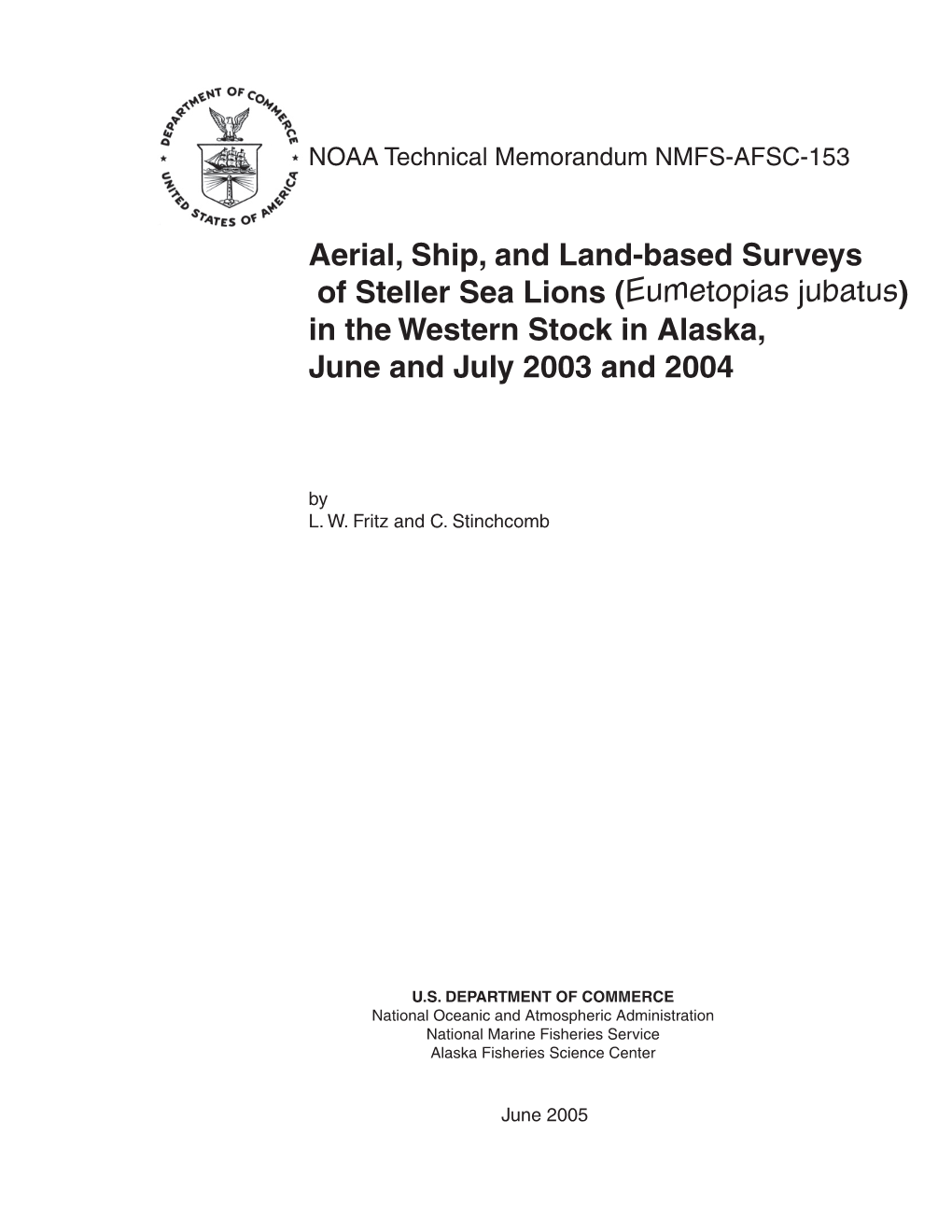 NOAA Technical Memorandum NMFS-AFSC-153