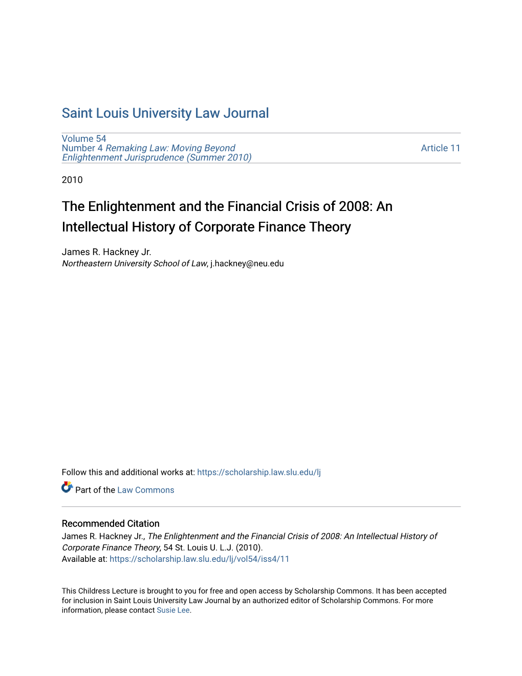 An Intellectual History of Corporate Finance Theory