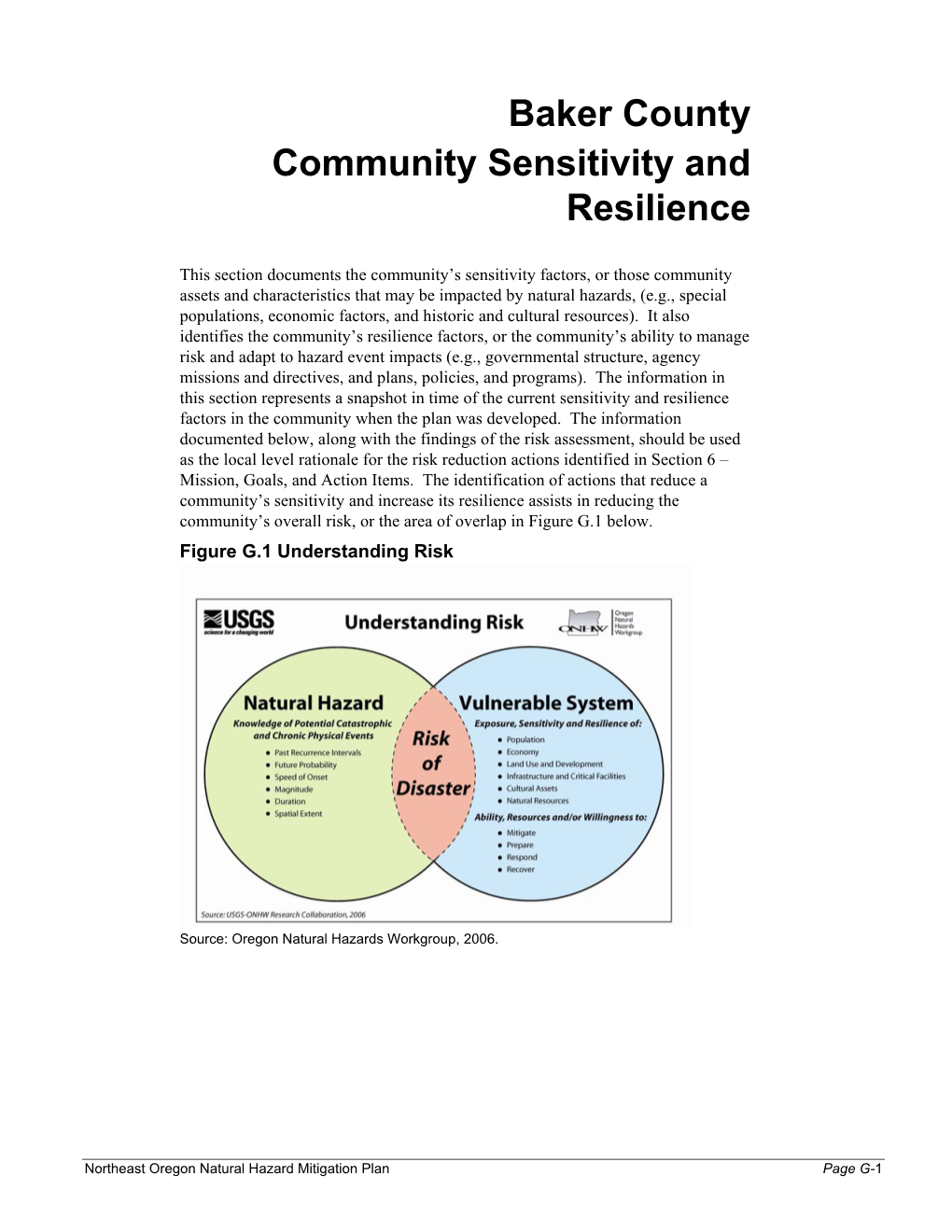 Baker County Community Sensitivity and Resilience